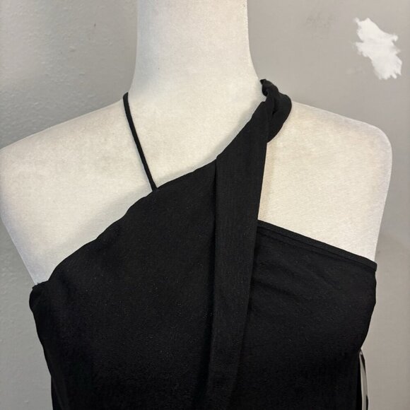 MNG Premium Halter Top High Neck Black Blouse Women XS - Picture 2 of 13